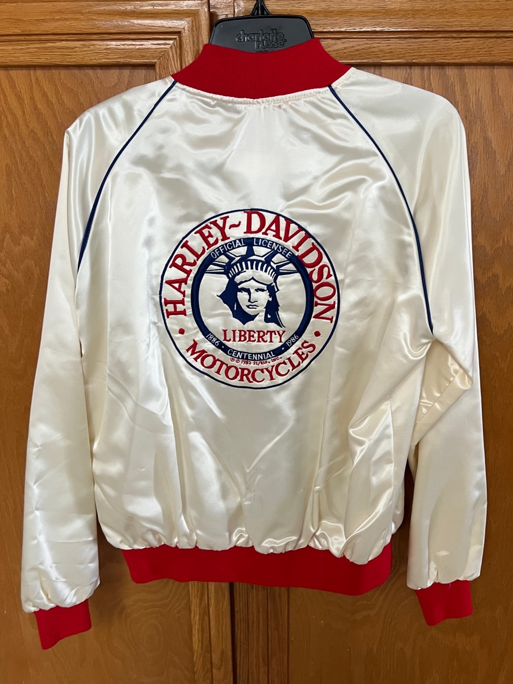 Harley-Davidson “Ride for Liberty” 1985 Satin Jacket White/Red/Blue Size M rare